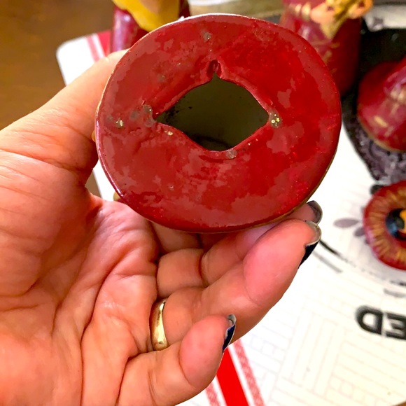 SET of 7 hand painted pottery nativity Mexico - Picture 5 of 7